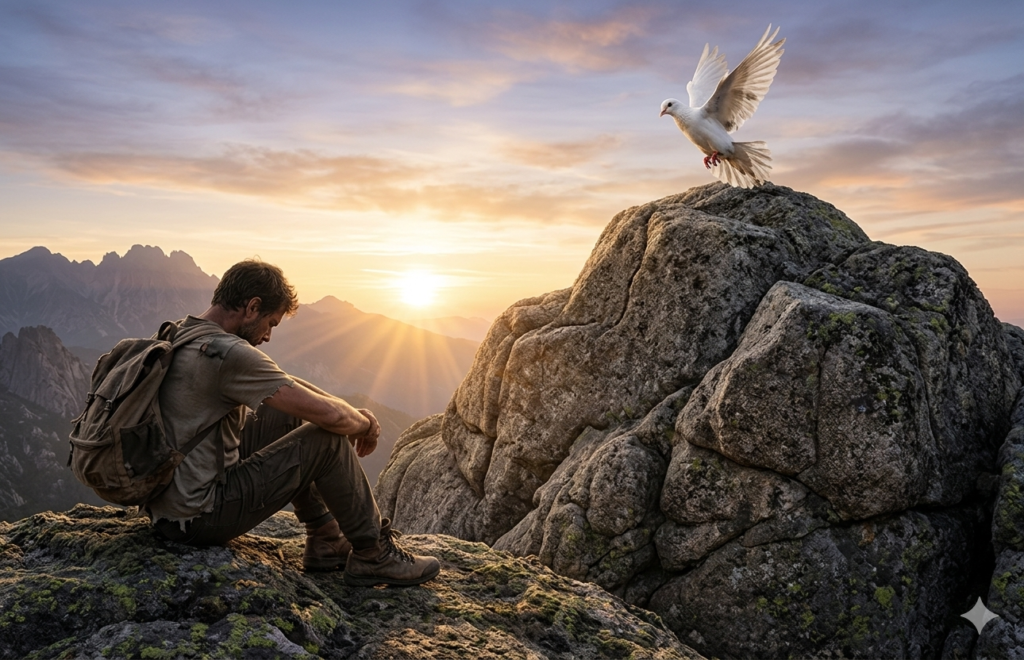 man finding peace in financial crisis time